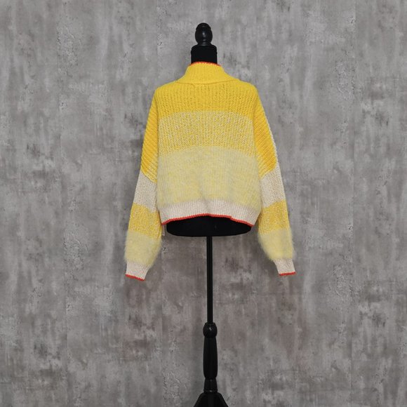 Free People Sunbrite Mock Neck Crop Sweater, L - Picture 2 of 4